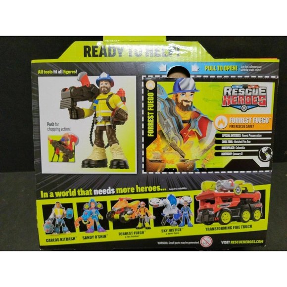 Fisher-Price Rescue Heroes Forrest Fuego 6-Inch Figure with Accessories Fun Toys - Picture 10 of 10